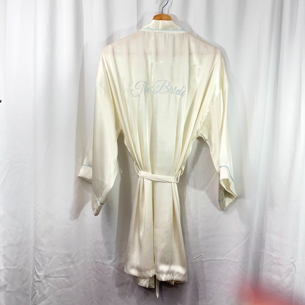In Bloom By Jonquil The Bride Embroidered Satin Bridal Robe Size: Medium Wedding